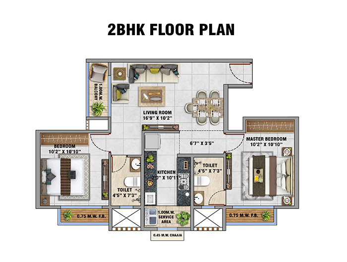 Godrej Riviera Kalyan Floor Plan - Type A