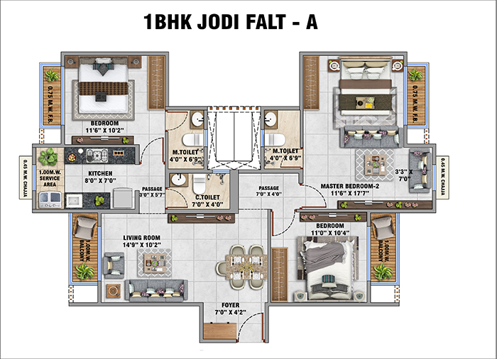 Godrej Riviera Kalyan Floor Plan - Type B