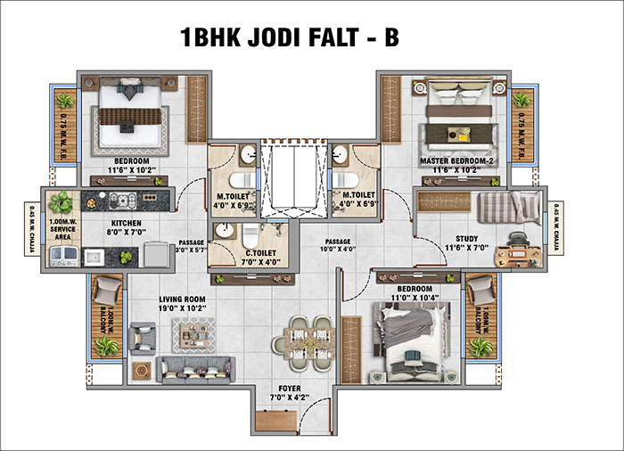 Godrej Riviera Kalyan Floor Plan - Type C